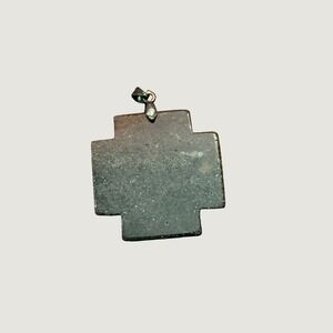 Stone Cross Pendant Women OS Gray Earthy Spiritual Charm